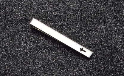 Unique Cross Tie Clips For Men Silver Black Gold Religious Christian Tie Clips For Men's Tie Accessories - style: cross tie clip silver
