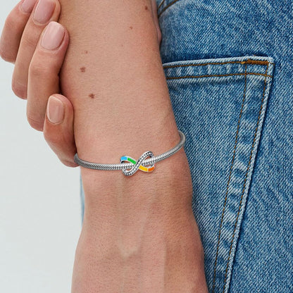 KEQ Rainbow Dangle Charm for Bracelet Necklace In A World Full Of Darkness Be A Rainbow Pride Month - color: Rainbow Infinity