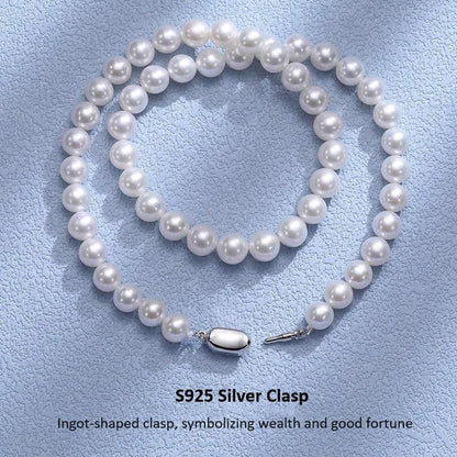 White Genuine Freshwater Cultured Pearl Necklace For Women And Men | Full Sizes from 3mm to 14mm Freshwater Pearls, AAA Grade & Above, A Love Gift Choice For Anniversaries And Birthdays - size: 8-9mm 16in