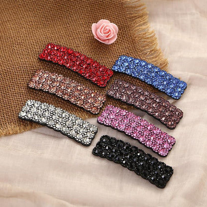 4PCS Red Fashion Korean Style Rhinestones Snap Hair Clips,Rectangular Hairpins Shiny Luxury Hairpins BB Clip Barrettes Hair Accessories for Girls Barrettes(ZS618)