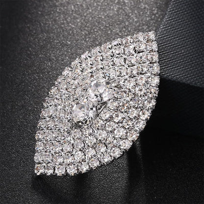 Silver Statement Big Rhinestone Cocktail Rings Chunky Bling Costume Cz Crystal Pave Oval Dainty Unique Wedding Prom Index Finger Ring Jewelry for Women - style: Bling