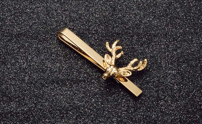 Christmas Tie Clips for Men 14k Gold Plated Silver Tie Pins with Cute Animal Deer/Lion/Dog/Cat Tie Bars Necktie Suit Tie Accessories Jewelry - style: Christmas Tie Clips