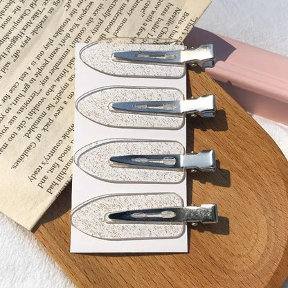 10Pcs Mini Snap Hair Clips for Bangs, No Bend Styling Barrettes, Thin Oval Sectioning Clips, Acrylic Coated Metal Hairpins for Makeup and Daily Use, Mix Color Set