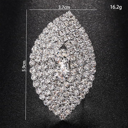 Silver Statement Big Rhinestone Cocktail Rings Chunky Bling Costume Cz Crystal Pave Oval Dainty Unique Wedding Prom Index Finger Ring Jewelry for Women - style: Bling