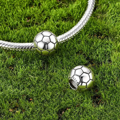 925 Sterling Silver Charms for Bracelets and Necklaces Beads Jewelry Charms for Women - color: Soccer Charm