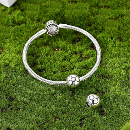 925 Sterling Silver Charms for Bracelets and Necklaces Beads Jewelry Charms for Women - color: Soccer Charm