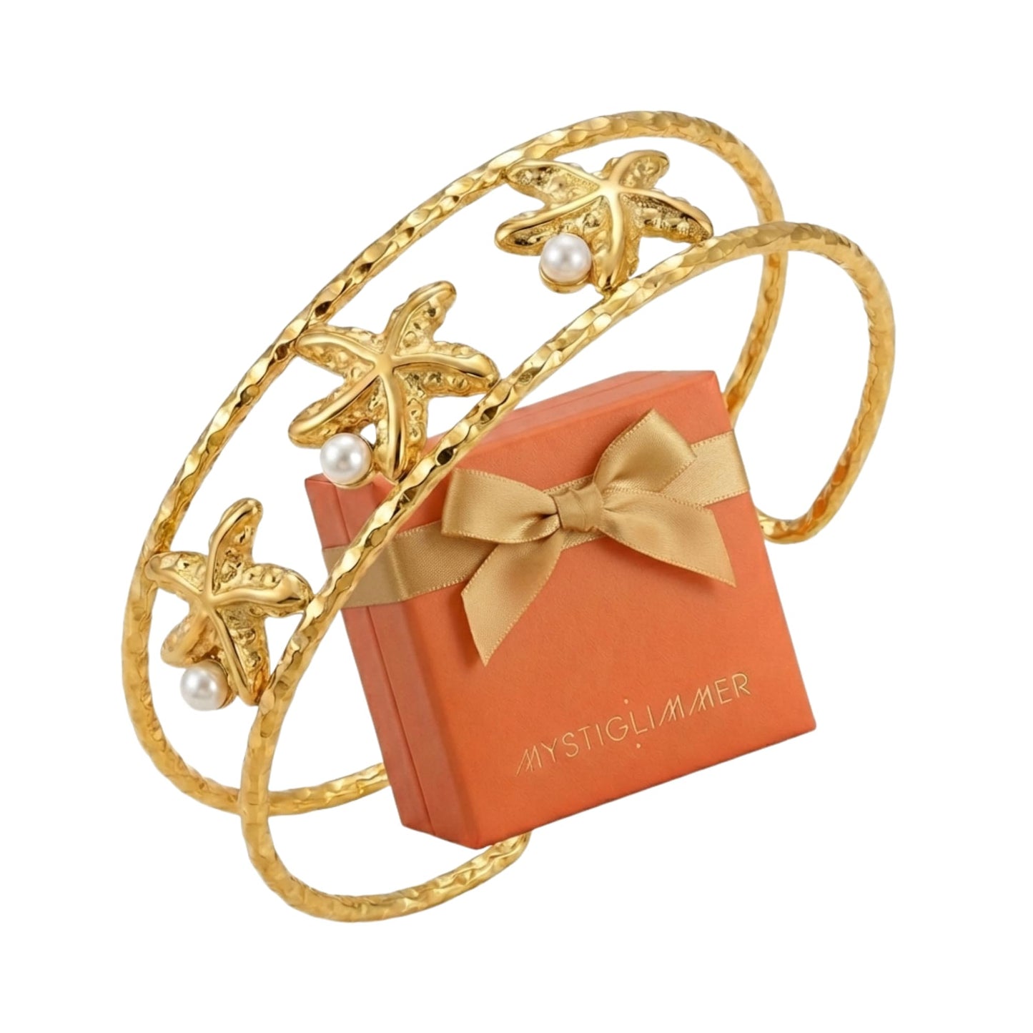Starfish Open Cuff Bracelet for Women – 18K Gold Plated Stainless Steel, Adjustable Ocean-Inspired Arm Cuff, Waterproof, Hypoallergenic Beach Jewelry Gift - color: 3 Starfish