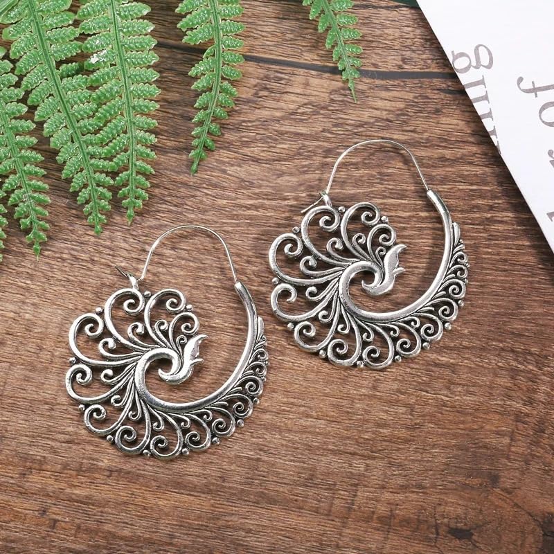 Retro Exaggerated Drop Earrings Personality Vintage Carved Dangle Earrings Daily Accessories Party Valentine's Day Jewelry Gifts for Women - style: Retro Style 15