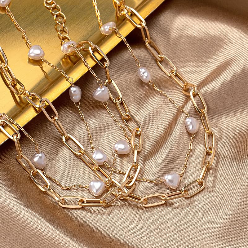 Pearl Necklace for Women Dainty Pearl Necklace Timeless Jewelry christmas gifts friendship gifts for women - color: D-Chain Pearl Necklace Jewelry Set