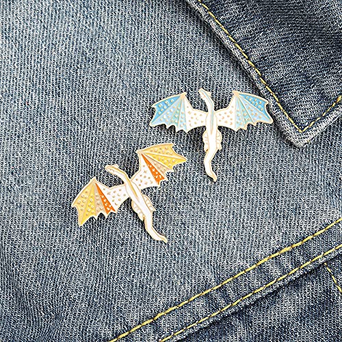 ROFARSO Dragon Enamel Lapel Pin Set Cartoon Flying Dragon Pin, Accessory for Backpacks Clothing Bags Hats Shirts(2piccs pin set)