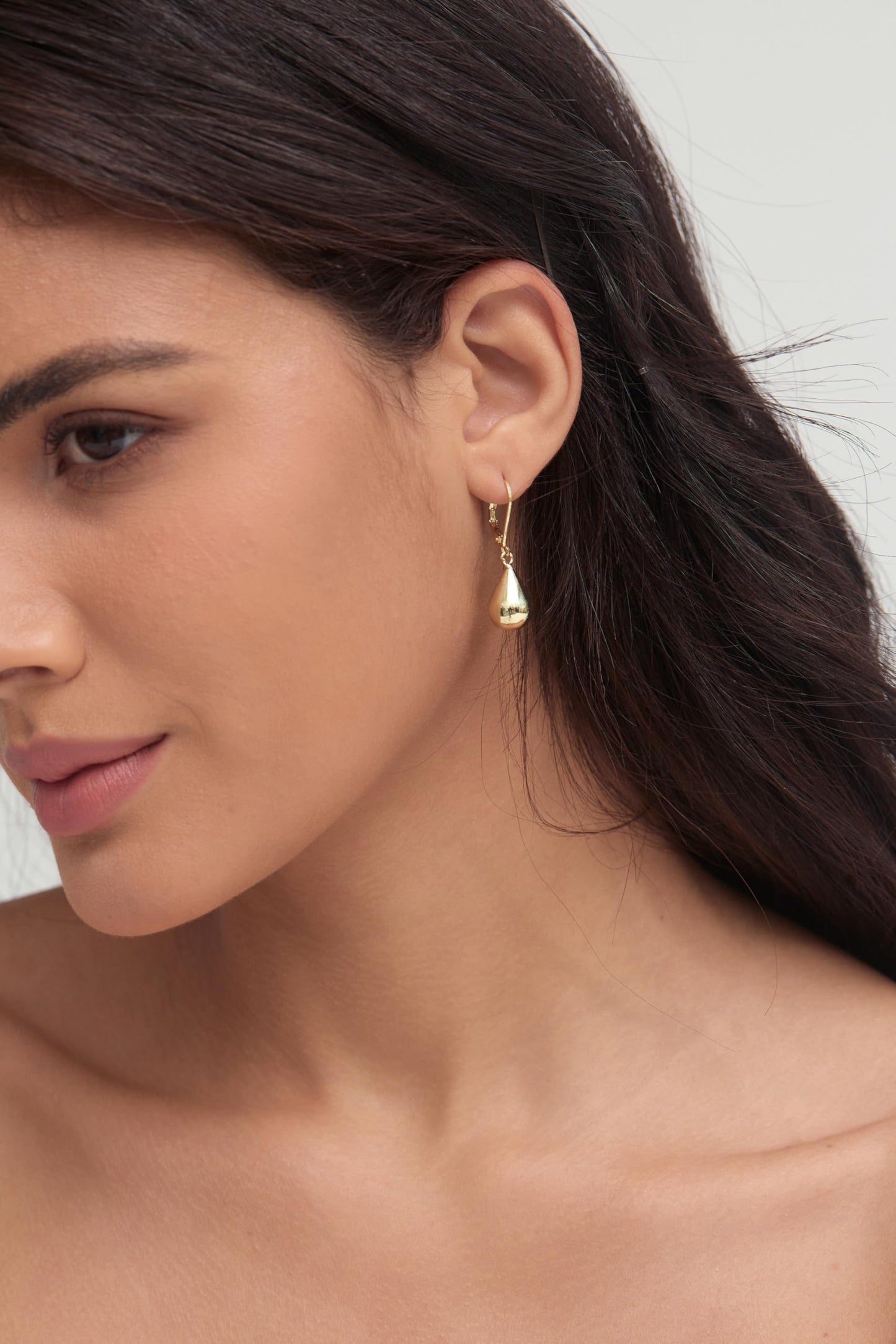 Teardrop Dangle Leverback Earrings for Women 14k Gold Plated 925 Sterling Silver Post Waterdrop Dangle Drop Hoop Earrings Hyoallergenic Tear Drop Dangle Earrings Jewelry Gifts - color: gold