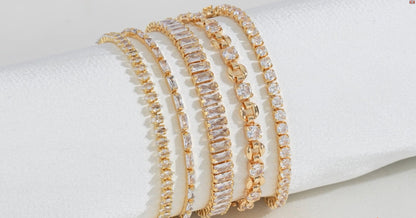 MEVECCO Bracelet for Women 14K Gold Plated Dainty Chain Simple Jewelry Cute Handmade Minimalist for Her - style: White CZ Evil Eye
