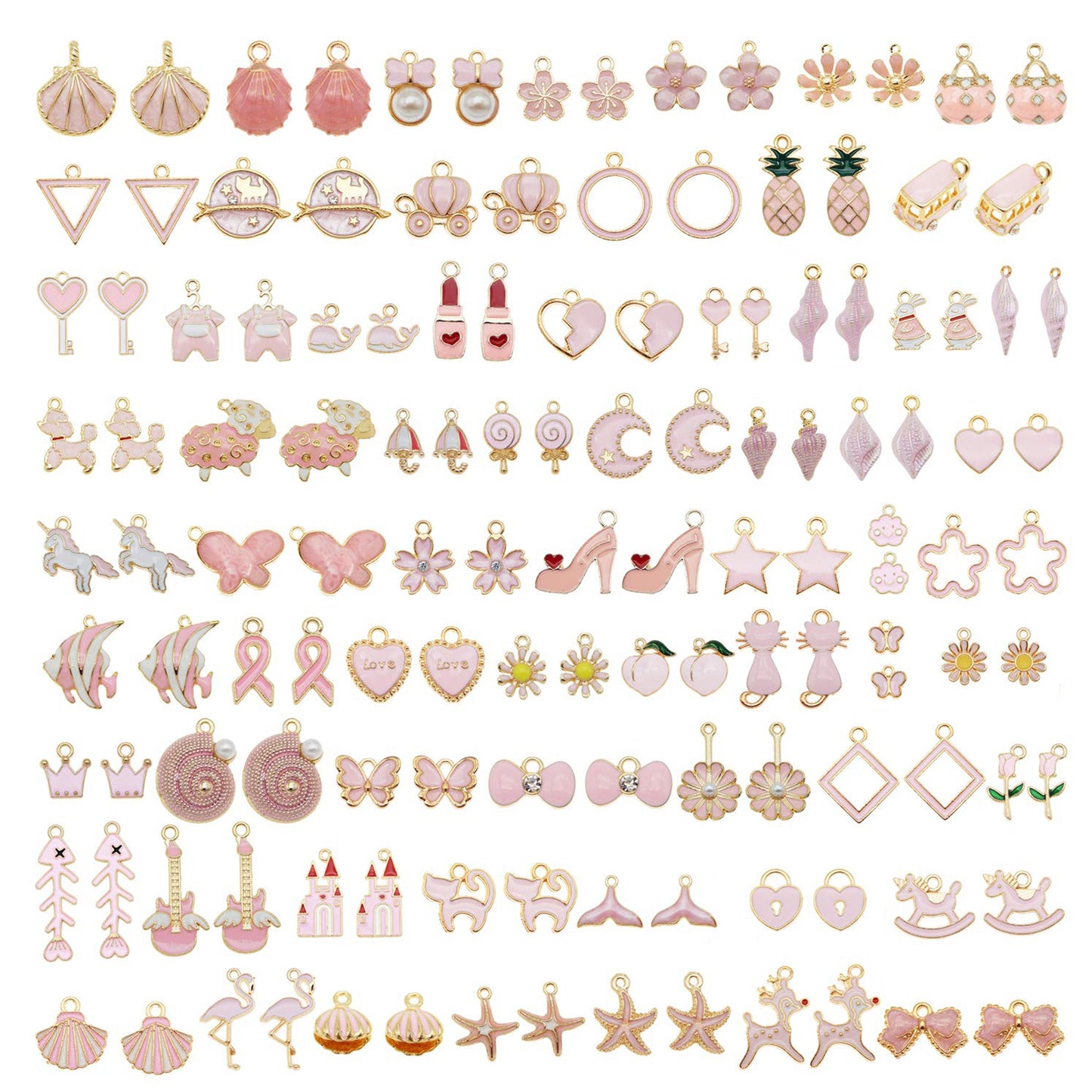 30pcs Mixed Enamel Charms Pendants for Jewelry Making Bulk lot Necklace Earrings Bracelet Craft Findings - color: Multi
